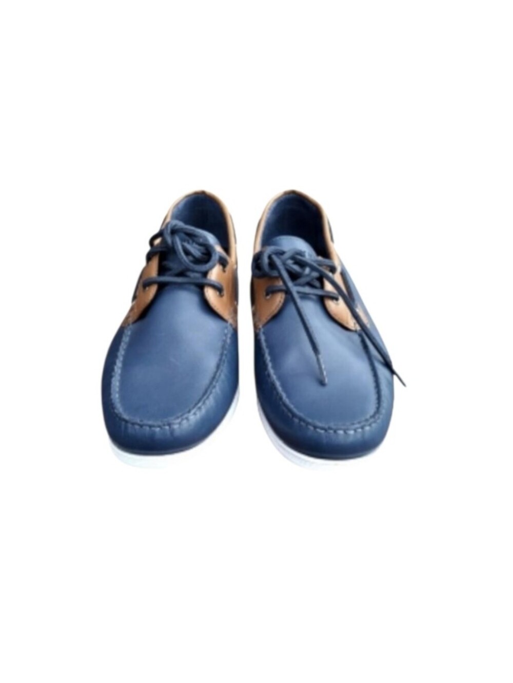 Cole Haan Leather Cornell 2 Eye Blue Brown Boat Shoe Loafer Preppy Dress Men 9 - Picture 5 of 11
